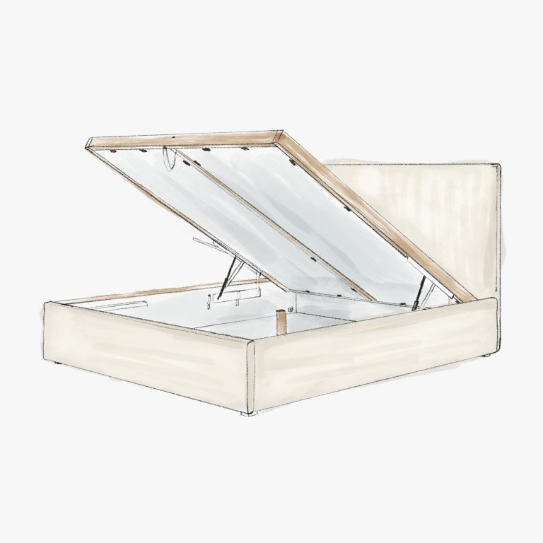 Lit coffre CARY tissu Bouclette