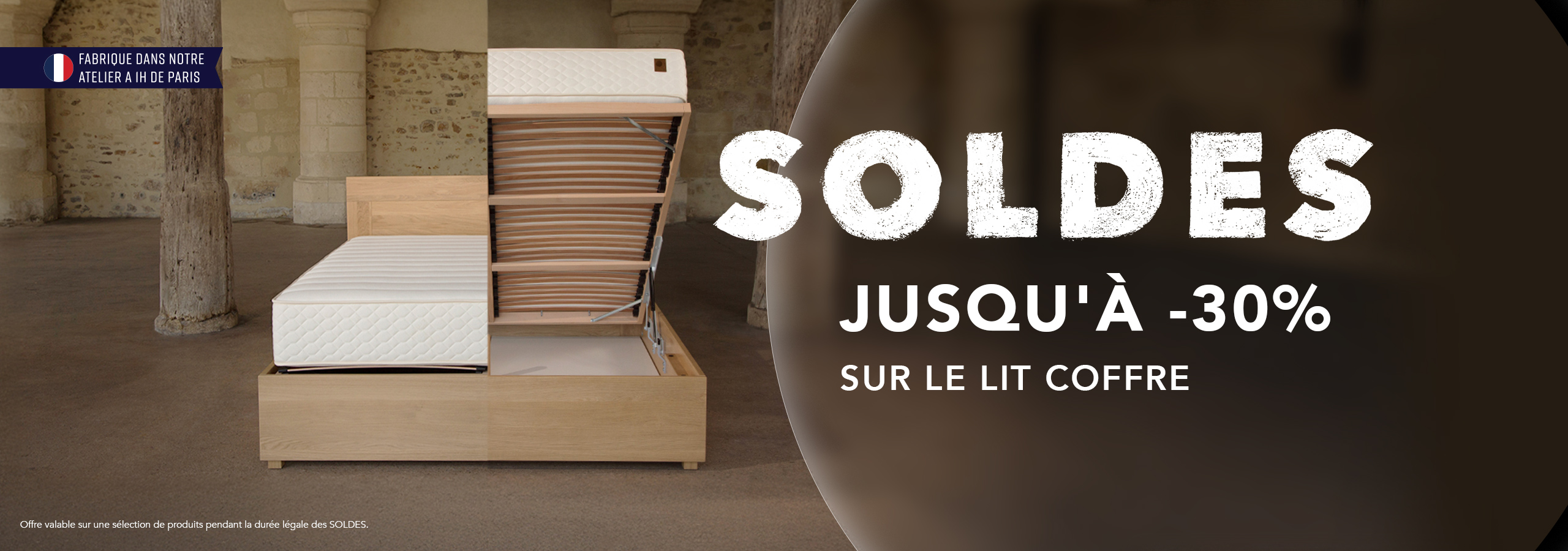 20.06.25 NL BANNER SOLDES L COFFRE DESK Lit coffre Bois Massif