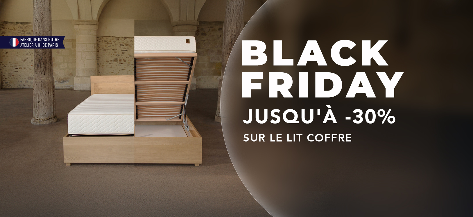 Black Friday Nation Literie 2025 Jusqua 30 sur les lits coffres en bois massif Lit coffre Bois Massif
