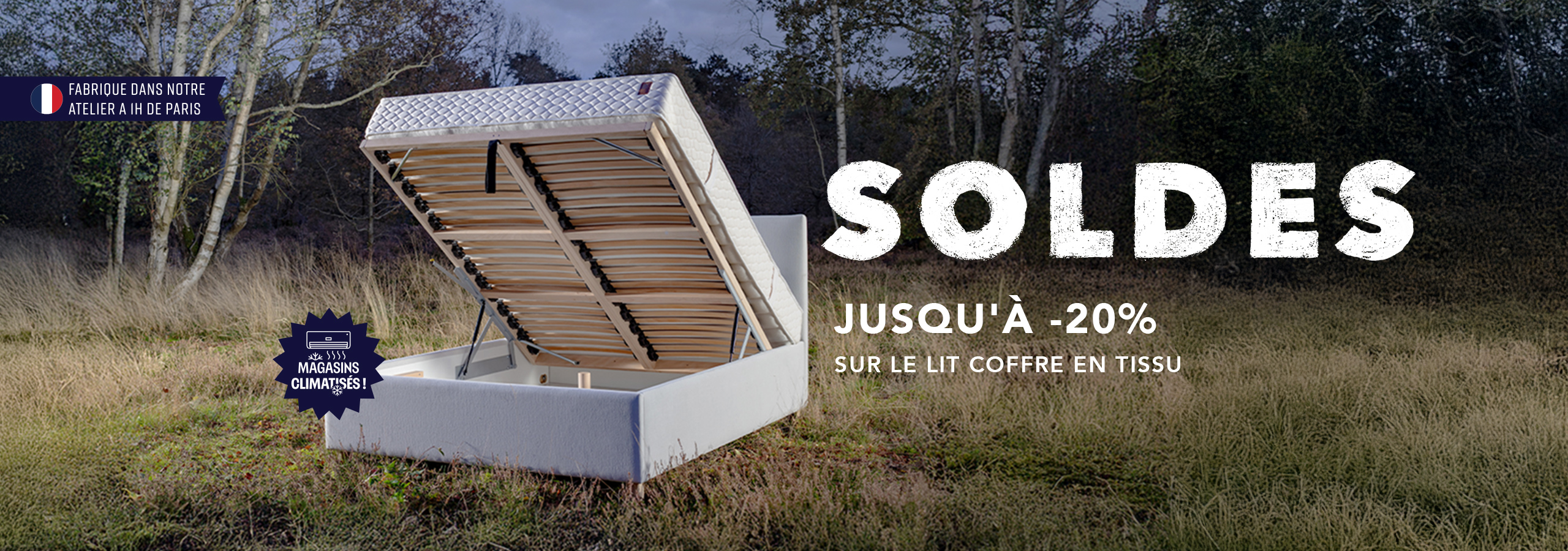Soldes d'Été 2026 : Jusqu'à -20% sur les lits coffres en tissu